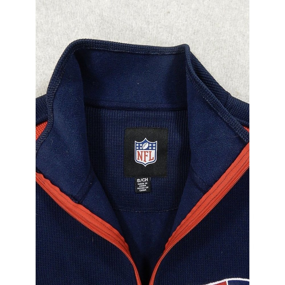 New England Patriots Logo Heavy 1/4 Zip Core Sweater Pullover (Men's Small) Blue - Picture 4 of 6